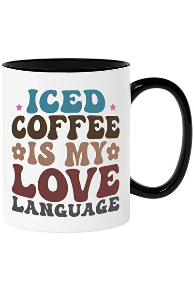 StoryGift Romania Cana Cu Floricele Si Textul "cafeaua Cu Gheata Este Limbaju...