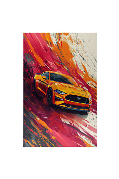 StoryGift Romania Tablou Canvas Ford Mustang Masina Sport De Culoare Galbena ...