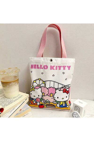 Choice Hellokitty2 Hello Kitty Canvas Bag Cartoon Kate Cat Portable Shoulder Bag Japanese Light And Large C