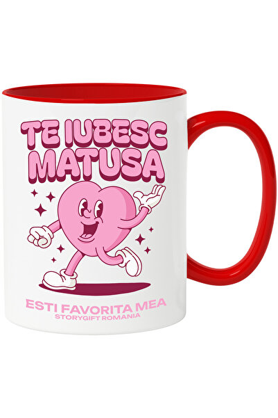 StoryGift Romania Cana Cu Inima Zambitoare Cu Mana In Aer Valentine's Day Dra...