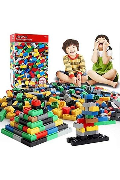 Yelajoy 1000-piece children's construction engineering building block toy set, free to build, various colors