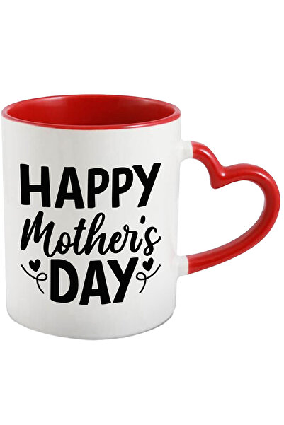StoryGift Romania Cana Pentru Toate Mamele Cu Textul "happy Mother's Day" - Zi A Mamei Fericita Cu, Cu Maner Inim Stg