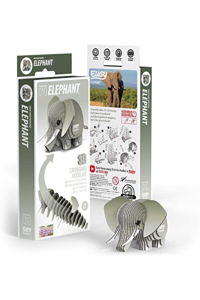 Eugy لغز فيل ثلاثي الأبعاد - لغز حيواني إبداعي للأطفال، نموذج من الورق المقوى...