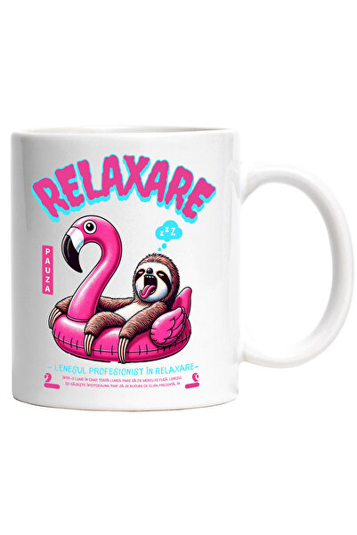 StoryGift Romania Cana Relaxare-leneșul Profesionist , 330ml, Ceramic Cu Mane...