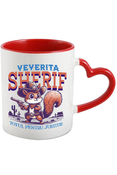 StoryGift Romania Cana cu Veverita Serif Cu Palarie Si Arma Pistol Text Totul...