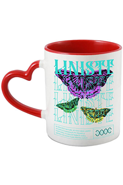 StoryGift Romania Cana Liniste - Fluturi Colorati, 330ml, Ceramica Cu Maner I...