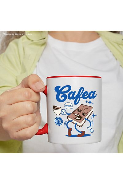 StoryGift Romania Mug with Book Exhausted with Coffee Mug Learned, Faculty, Ceramic, 330ML, with, with, STG