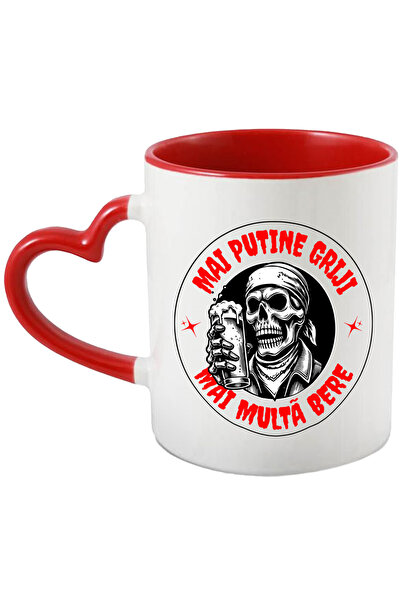 StoryGift Romania Cana Mai Putine Griji, Mai Multe Bere Schelete Pirat, 330ml...