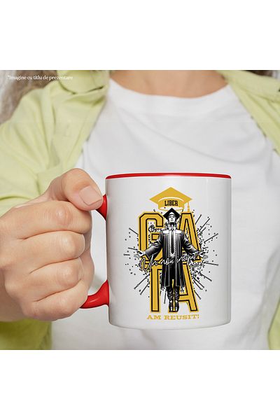 StoryGift Romania Young graduate mug, motivational, I succeeded in college, school, 330ml, Ceramic, With, STG