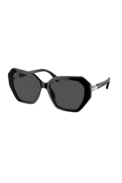 Swarovski Ochelari de soare pentru femei Sk6017 100187, negri, fluture, 56 mm