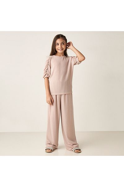 Juniors Ripped Top and Pants Set