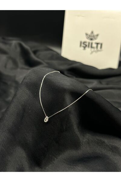 Işıltı Silver 925 Gümüş | Damla Taşlı Minimal Kolye