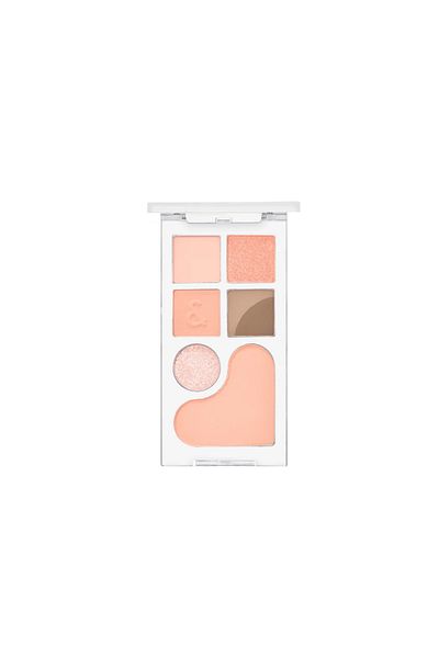 rom&nd Bare Layer Palette 01 Apricot Mood 14g - peach eyeshadow palette with blush