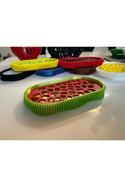 OEM 3D Soap Dish, Wave Model, Lime / Red