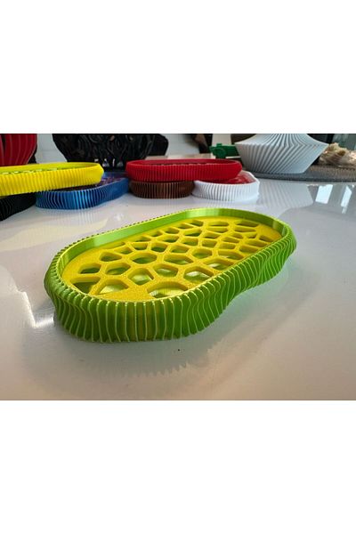 OEM 3D Soap Dish, Wave Model, Lime / Yellow