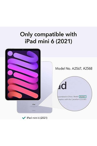 ESR Protective Case Compatible with iPad Mini 6 8.3 Inch, PU Leather/Silicone, Black