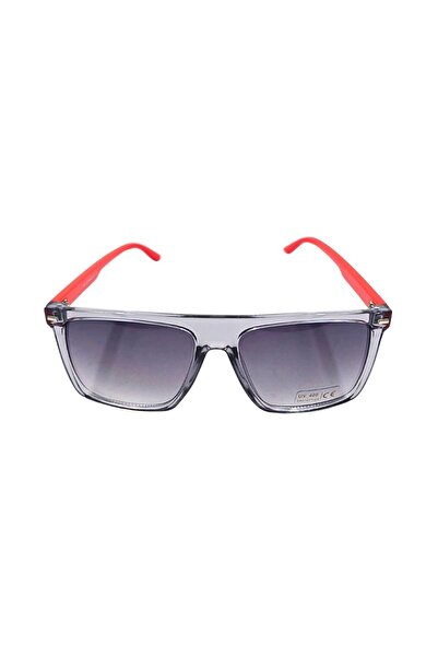 Aristo Ochelari de soare, bărbați, Aristo, ramă transparentă, brațe roșu neon, lentile gri degradat, protecție UV 400