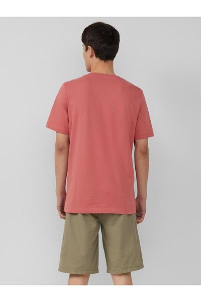 s.Oliver Men's T-shirt With Logo Print And Scoop Neck, Regular Fit, Dusty Pink, 2xl