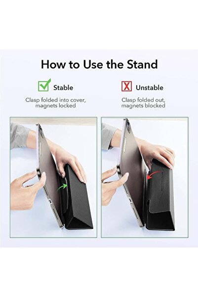 ESR Protective Case Compatible with iPad Mini 6 8.3 Inch, PU Leather/Silicone, Black