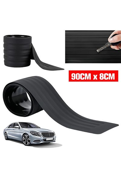 APWIKOGER 90x8cm Car Trunk Door Sill Plate Protector Anti-scratch Rubber Mouldings Pad Trim Cover Strip Car Re
