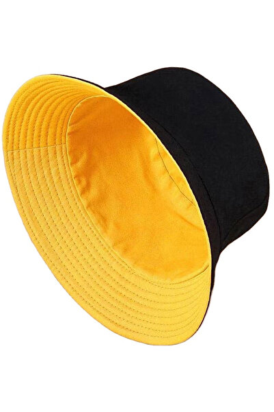 TECOS Unisex reversible hat, Tecos, yellow/black, cotton/polyester, universal size