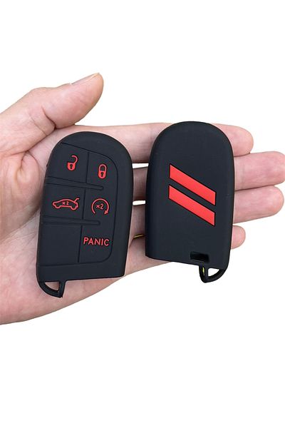 Choice Black Red Silicone Car Key Cover Protector Accessories For Jeep Grand Cherokee Compass Dodge Charger
