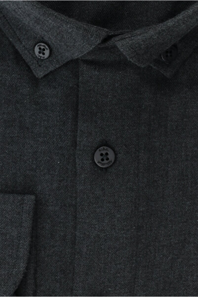 Abdullah Kiğılı Büyük Beden Uzun Kol Pamuklu Düğmeli Yaka Oduncu Gömlek