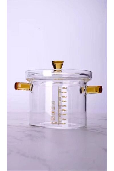 YDGR Modern Minimalist Glass Pot - Heat Resistant 1 Piece