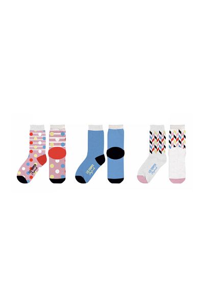 Lee Cooper Set 3 perechi sosete dama, cu logo, multicolor, 39-42, Lee Cooper Originals