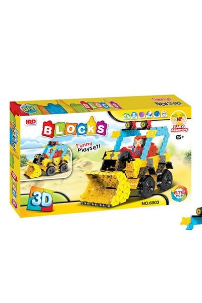 rexa 3D Construction Vehicle Building Set, Multi-Colour 376 Piece