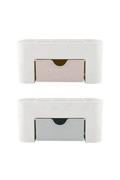 CRACOS Set Cutii Organizator Pentru Cosmetice Sau Bijuterii, , Plastic, 20 X 10 X 8.7 Cm, 2 Bucati