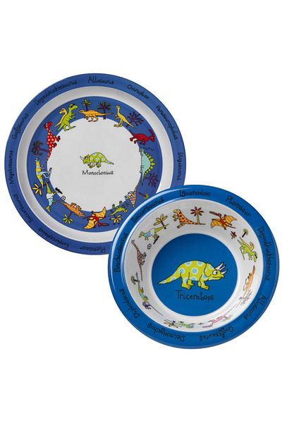 Tyrrell Katz Melamine Food Plate - Food Bowl Set Dino
