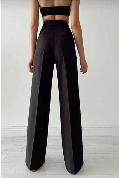 AXXAN Women's Black Palazzo Velcro Pocket Pants