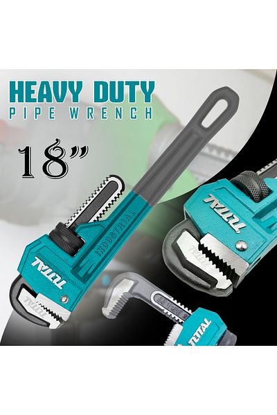 TOTAL Pipe Wrench 18 450mm Single Sided Drop Forged Pipe Wrench