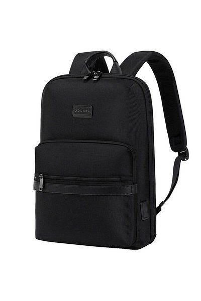 JOLAR. Rucsac super subțire pentru laptop de 15,6", port USB tip C, spate căptușit cu buzunar antifurt ascuns