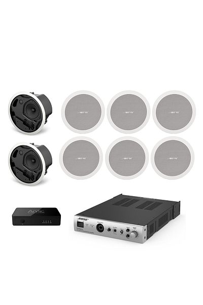 Bose Bose FS2C white ceiling speaker system with Bose IZA250LZ amplifier