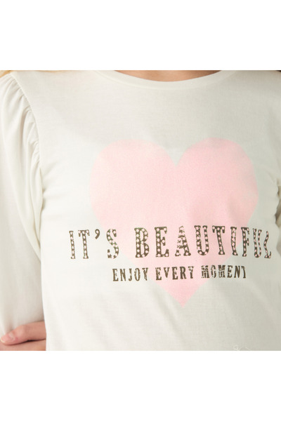 Juniors Slogan Print Drop Waist A-Line Dress With Long Sleeves