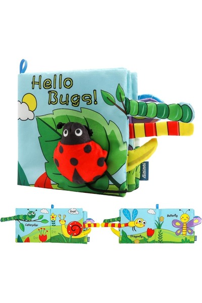 Choice كتب خنفساء ناعمة للأطفال، ألعاب، كتاب قماشي مجعد، ذيول حيوانات بحرية ل...