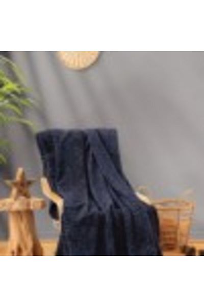 Cotton Box Luxury Embossed Blanket 220x240cm, Cotton Box Navy Blue