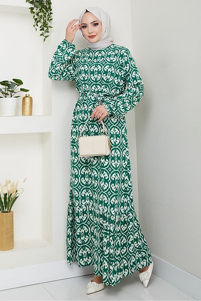 Bestenur Φόρεμα Saylen Woven Viscose 1415 - Πράσινο