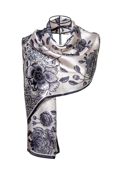CASHMERE AND SİLK MAWLANA (53X173) Pure Silk Shawl