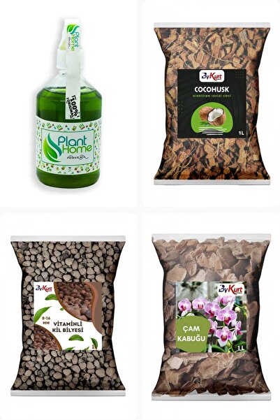 ByKurt Orkide Bakım Seti 4 lü PowerMix Çam Kabuğu Kil Bilyesi Coco Husk İçere...