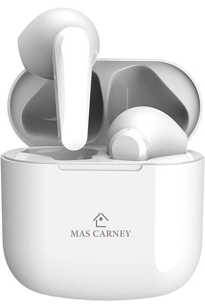 MAS CARNEY Căști wireless cu carcasă de încărcare M2, plastic, alb
