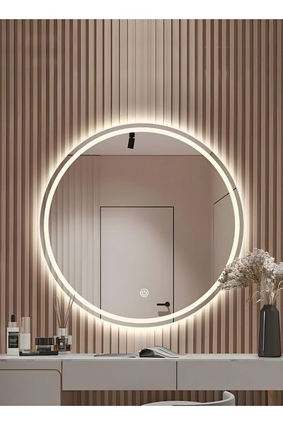 Taimi Makeup Mirror Round 80cm with LED frontlight Suitable for Dressing Room 3 LED Light Colors
