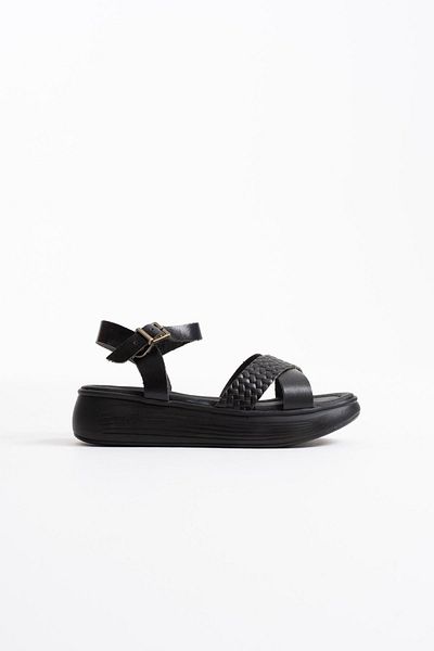 EMOYRA Sandale negre Orwell din piele naturală