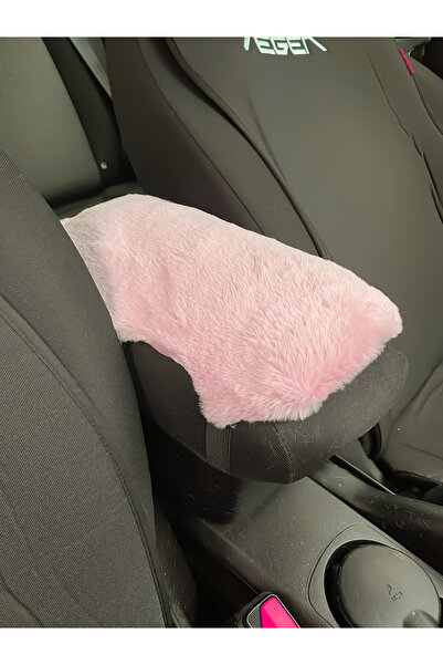 Oto Aksesuarcım Yumuşak Peluş Kol Dayama Kolçak Minderi Pudra Pembe
