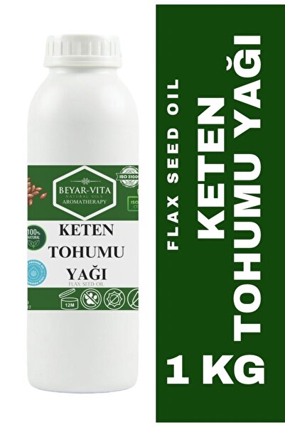 BEYARVİTA زيت بذور الكتان 1 كجم - زيت بذور فلاكس، لينوم ماسيتاسيسموم