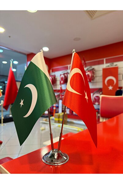 ALEMDAR BAYRAK TEKSTİL Türkiye & Pakistan Masa Bayrağı