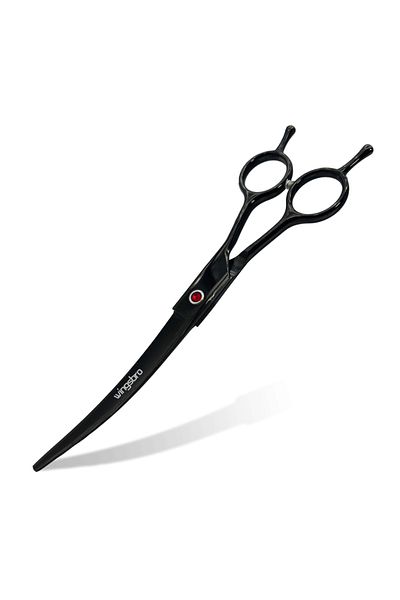 Choice Plum Pet Grooming Scissors 7inch Right And Left Hand Curved Scissors For Dog Grooming