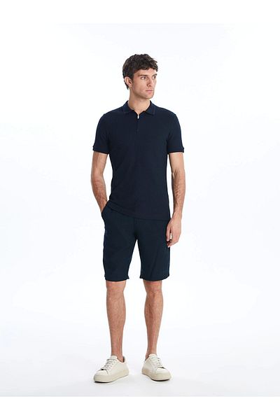 LC Waikiki Ανδρικό μπλουζάκι LCWAIKIKI Classic Navy Blue Polo γιακά